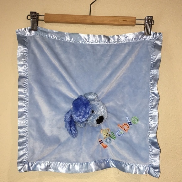 child of mine by carters baby LOVABLE blue puppy security snuggle blanket toy - Picture 1 of 5